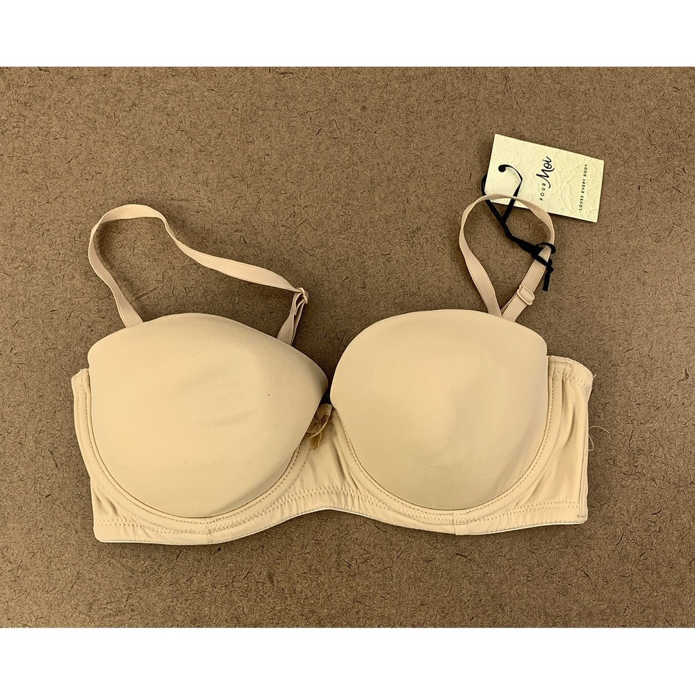 Pour Moi Women's Size 32C Natural Beige Definitions Adjustable Strapless Bra NWT